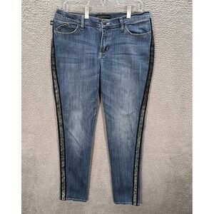 Rock & Republic Jeans Womens 14 Medium Blue Denim Berlin Embellished Rockabilly